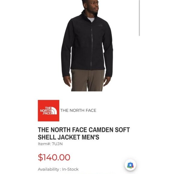The North Face Camden soft shell windfall jacket. Men’s XL - Picture 6 of 9